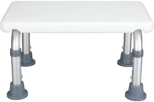 BHDK Sgabello da Doccia,Sedie e Panche da Doccia Regolabili in Altezza per Impieghi Gravosi in Lega di Alluminio,Sedile per Vasca da Bagno,Assemblaggio Senza Attrezzi,Sedile di Sicurezza per Sedia da Docci