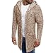 Produktbild Sannysis Herren Slim Fit Pullover Langarm Mantel Mens Hooded Solid Knit Trenchcoat Jacke Outwear Bluse Mittellange Strickjacke