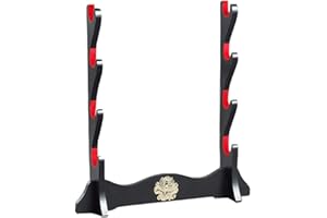 Z-fiber Porte-épée Japonais Velours rembourré Katana Stand Samurai Display Rack Support All Sword,4 Tier