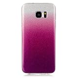 Hülle Samsung Galaxy S7 Edge,Galaxy S7 Edge Hülle,Galaxy S7 Edge Schutzhülle,Felfy Ultra Slim Ultradünn Case Soft Gel Weich Flexibel TPU Silikonhülle mit Bling Sternchen Gradient Farbe Design Protective Scratch Resistant Bumper Handytasche Case Back Cover für Samsung Galaxy S7 Edge [Lila Rote] + 1x Silver Stylus+ 1x Bling Dust Plug [Zufällige Farbe] - 3