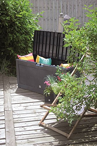 XXL Box mit 310 Liter Volumen und viel Platz für Ihre Stuhlauflagen, Kissen oder andere Gegenstände. In tollem Rattan-Design. Abwaschbar und einfach im Aufbau - 2