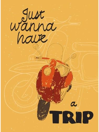 Poster / Canvas Wall Art - VINTAGE ITALIAN VESPA - JUST WANNA HAVE A TRIP - 40x55'' (100x140cm) - Canvas (cod.039)