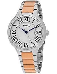 So y de Nueva York Madison Co para mujer reloj infantil de cuarzo con plateado esfera analógica y dos correa de acero inoxidable de color plateado y dorado 5052b, 3