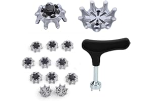 Changyeah Lot de 20 crampons de chaussures de golf + 1 clé à crampons de golf - Crampons de rechange faciles à changer - Chaussures de golf universelles antidérapantes