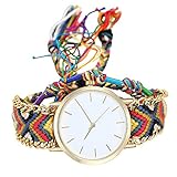 Damen Uhren, HUIHUI Geflochten Armbanduhren Wasserdicht Casual Analoge Quarz Uhr aus Edelstahl - Sternenhimmel Vintage Armbanduhr (One Size, H)