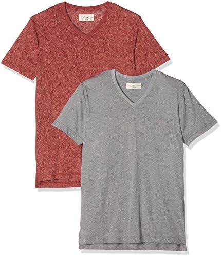 Mick Morrison Men's T-Shirt, Pack Of 2, Grey (dunkelgrau Melange/Brick), XX-Large