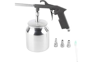 COCOARM Sand Blaster Air Gun Kit Sand Blasting Kit Air Sand Blaster Sandblasting Spray Gun with 750CC Aluminium Pot Fine Spraying, for Glass Sanding, Coating, and More