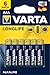 Price comparison product image Varta Longlife - AAA (LR03) Alkaline Batteries (Pack of 6)