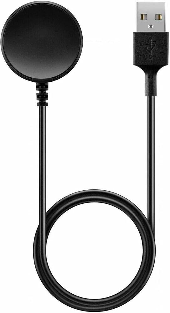Coverzone Samsung Galaxy Watch 4 ile Uyumlu 40mm Manyetik USB Şarj Kablosu SM-R860NZ Hızlı Şarj Desteği, Dayanıklı, Kompakt Tasarım ve Kolay Kullanım Siyah