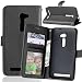 Produktbild Nancen ASUS Zenfone 2 ZE500CL (5,0 Zoll) Lederhülle Neu Style Acht Farbe Weich PU Flip Case Ledertasche / Schutz Etui, Einfach Vintage Kollektion Karten Slot Foto Wallet Hülle Handy Tasche Zubehör