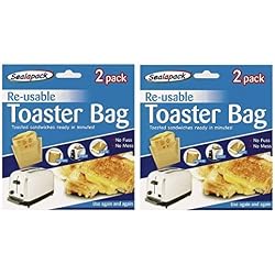 4 Pack Reusable Toaster Toastie Sandwich Toast Bags Pockets Toasty Toastabags by Sealapack