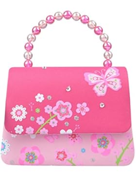 Happy Cherry Klein Mädchen Tasche Prinzessin Tasche Kinder Umhängetasche PU Leder Handtasche mit Blumen Druck...