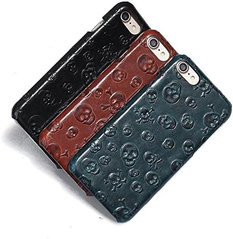 ONE LEFT! Unique Pirates Grain Genuine Leather Cover Case for iPhone 7 by Impakt Accessories (iPhone 7 Plus (5.5 inch), Black)