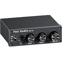 Fosi Audio Q4 Amplificateur Casque DAC USB 192kHz - Entrées USB/Optique/Coaxiale - Parfait PS5/PC/Mac/Haut-parleurs