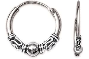 TATA GISÈLE Orecchini a cerchio Bali in argento 925/000, diametro 16 mm