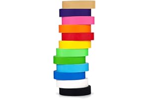 TAKUZA Masking Tape 12 Rollen, 12 Farbe Klebeband Bunt, Kreppband Malerband 10mm x 13m, Beschreibbare Washi Tape Set für DIY Scrapbook Dekoratives Handwerk, für Alle DIY Begeisterten