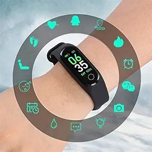 Vacotta M4 Pro Heart Rate & Sleep Monitor Smart Band Messages Alert Digital Watch Step Counter Smart Band Fitness Tracker Smartwatch Compatible with Android & iOS (Black)