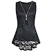 Produktbild Damen Sommer Reißverschluss Tank Crop Tops Vest Tanktops Weste Cami DOLDOA Oberteile T-Shirt Geburtstags Geschenk Für Frauen Mädchen Freundin (EU:44, Schwarz - 9)