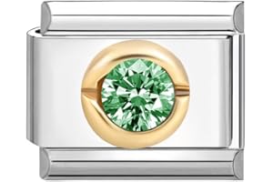 Urijk Modular for Italian Charm 9mm Traditional Classic Type Charm for Italian Style,Flower Patterns Stainless Jewelry Module Steel 22 Styles to Match Freely Modular for Italian Charm-Flower Series