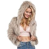 iHENGH Vorweihnachtliche Karnevalsaktion Damen Herbst Winter Bequem Lässig Mode Frauen warme Kunstpelz Mantel Jacke Winter solide Kapuze Parka Oberbekleidung
