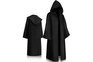 ARDFFA Langer Umhang mit Kapuze für Herren & Damen, Mittelalter Vampir Hexer Ritter Cape Kostüm | Für Halloween, Karneval, LARP, Cosplay, Weihnachtsmarkt & Mottoparty