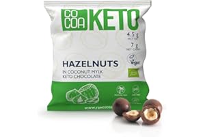 CO COA Noisettes au Chocolat Céto Coco BIO 70g - Sans Gluten, Lait de Coco, Chocolat Sans Sucre - Snack Faible en Glucides avec Huile MCT - Parfait pour Régime KETO et Low Carb - Vegan