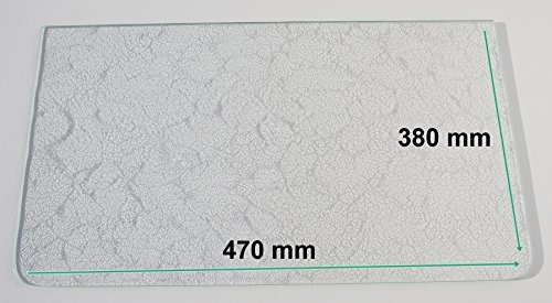 Khlschrank Einlegeboden / Glasplatte / Gemsefach  Strukturglas 4 mm dick - mit 2 Rundecken  470 mm x 380 mm - Direkt vom Glasereifachbetrieb!!!