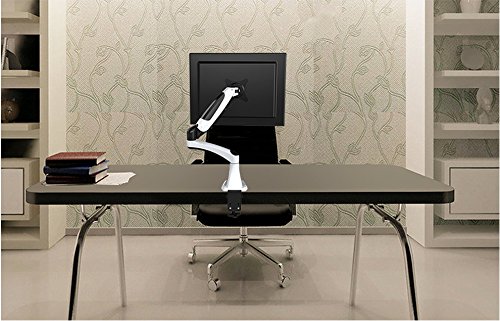 HFTEK® GM112XF Monitor Standfuß Halterung Halter Tischhalterung für TFT LED LCD Bildschirm Monitor 15 – 34 Zoll mit VESA 75 / 100 (GM112XF Weiß) - 4