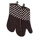 1Pair(2pcs) Seamless Silicone Non-Slip Oven Glove with Cotton Cuff (Brown)