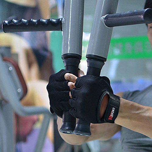 IISPORT Fitnesshandschuhe Trainingshandschuhe damen und herren für Workout Gewichtheben Bodybuilding, Schwarz, Gr. S-XL - 4