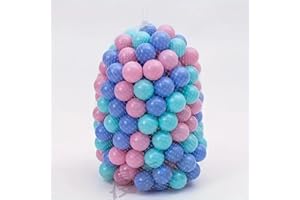 GENÉRICO 100 palline di plastica per piscina di palle, 5,5 cm, colori pastello rosa, blu e turchese