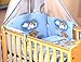 5 PCS BABY BEDDING SET TO FIT COT & COT BED PILLOW DUVET BUMPER (to fit cot size 120x60cm, Ladders- Blue)