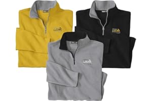 ATLAS FOR MEN - Set di 3 maglioni in micropile da uomo - Leggeri e morbidi - Perfetti per l'inverno - Disponibili in taglie grandi