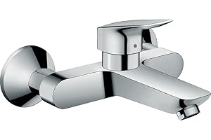 hansgrohe Tecturis S - bateria wannowa natynkowy do 2 odbiorników, armatura łazienkowa z długością wylewki 20,9 cm, jednouchwytowy kran wannowy, chrom