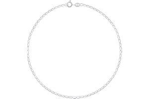 Planetys - Chaîne de Cheville Argent 925/1000 Rhodié Maille Cheval 1.4 mm