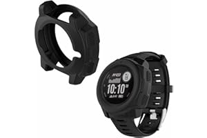 HOMTERN Protective Cases for GARMIN Instinct Case,Flexible Silicone Cover Shell Shockproof Scratch-Proof Protector Case Smartwatch Accessories for Garmin Instinct ONLY,Black