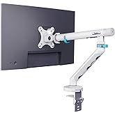 &Ouml;zel Tasarım Tekli Monit&ouml;r Kolu Max 35" 10Kg Taşıma Kapasiteli Mekanik Yaylı Hızlı Tak-&Ccedil;ıkar (Vidasız Montaj) Beyaz