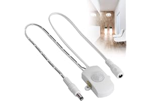 Mavis Laven 5A DC 5-24V Mini PIR Infrared Motion Sensor Detector Switch, LED Strip Automatic Sensor Switch for LED Strip Light(White)