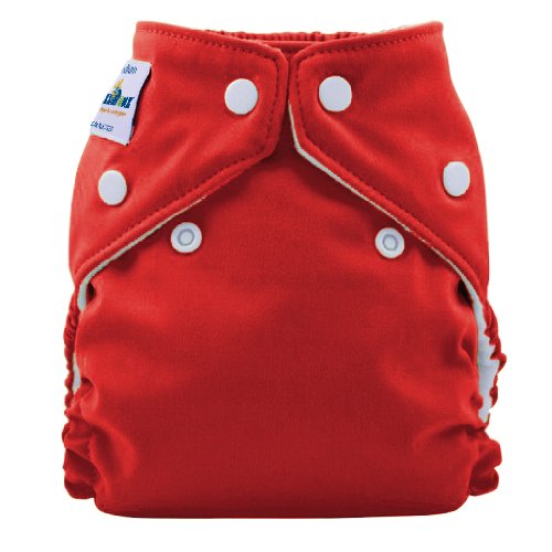 NEW 2010 COLOURS FuzziBunz Perfect Size Pocket nappy, with insert, watermelon popper fastening, medium (15-30lbs)