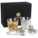 whisky set mit gravur in holzkiste 🎁GEBURTSTAGS- UND WEIHNACHTSGESCHENK--Eine wunderbare Kombination aus Whisky Steine, Eiszang und Whiskygläser, eine stilvolle Geschenkbox, ein tolles Geschenk für Jider Whiskyliebhaber
