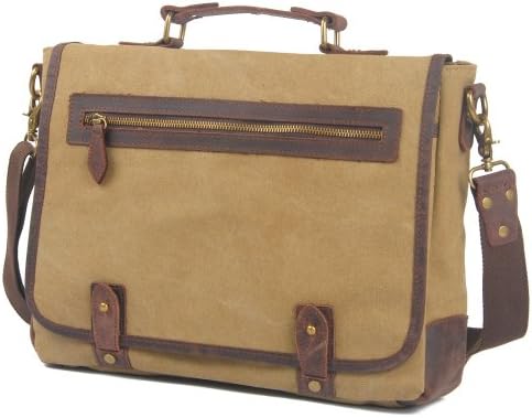 Fashion Woman/Man Canvas Messenger Bag/Briefcase Bag/Shoulder Bag6915 (Khaki)