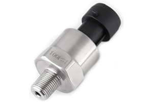 Tryckgivare, 1 St 1/8NPT Gängtrycksgivare i Rostfritt Stål Tryckgivare Avsändare för Olja Bränsle Luft Vatten (100PSI)