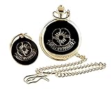 Special Day Gold Poppy Luxus-Set Geschenk Taschenuhr und Schlüsselanhänger 24 Karat vergoldet, dass wir nicht vergessen bewaffneten Service