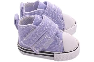 Aeromdale Canvas Shoes - 5cm Doll Shoes with Adhesive Tape - Purple - 1 Pair