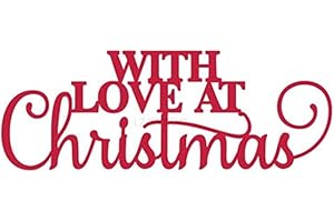 LZJSYKDQ with Love at Christmas Die Cuts for Card Making, Metal Cutting Dies for Paper Scrapbooking, DIY Stencils for Album Party Wedding Festivals Decoration