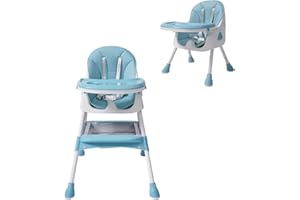 ARBGO Baby Hochstuhl, 6 in1 Kinderhochstuhl mit Babyliege, Verstellbar Klappbar Hochstuhl Baby mit Fußstütze,Sicherheitsgurte,Doppeltablett, für ab 6 Monaten (grüner)