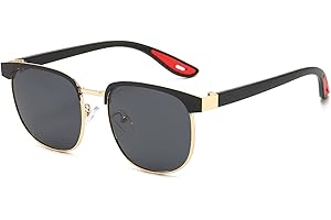 Long Keeper Pół-oprawki polaryzacyjne okulary przeciwsłoneczne do jazdy dla mężczyzn i kobiet, klasyczne retro półoprawki okulary przeciwsłoneczne polaryzacyjne antyodblaskowe okulary do jazdy nocnej