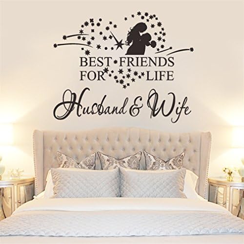 SATCL Best Friends For Life Removable Quotes Mural Wall Stickers Decor For Couple Bedroom Black