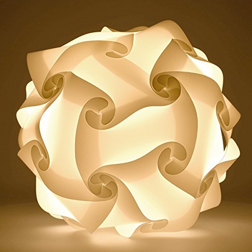 kwmobile Puzzle Lampe DIY weiße XL Leuchte – Lampenschirm IQ Jigsaw Lamp – mind. 15 verschiedene Designs - 3