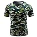 Produktbild ASHOP Tank Top Sweatshirt für Männer, Herren V-Neck Slim Fit Camouflage-Druck T-Shirt (XL, Grün)